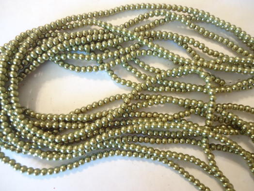 (image for) Olive green - (light) glass pearls #hu1319